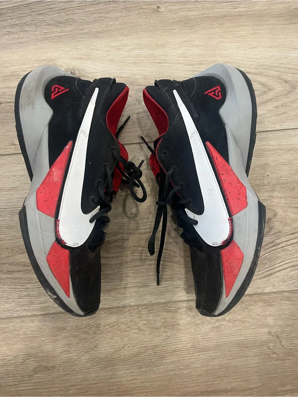 Men's Nike Zoom Freak 2 Black, White & Red Basketball Shoes